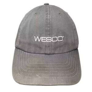 WESCO Baseball Cap Gray Slideback Hat One Size Embroidered Cotton Adjustable